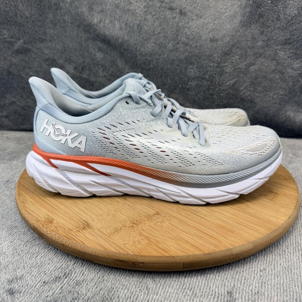 Hoka One One Clifton 8 WIDE Shoes Womens Size 10 D Blue Running Sneakers 1121375